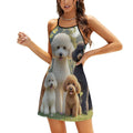 Robe d'été pour femme à bretelles spaghetti ajustables, mini-robe décontractée à bretelles fines, robe de plage